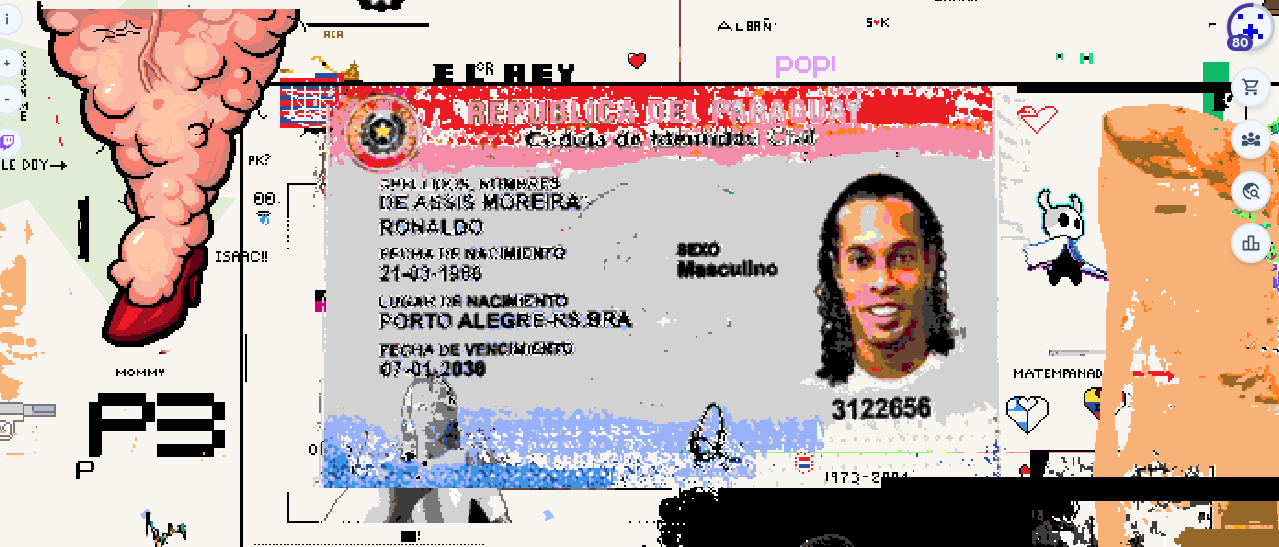 Carteira de identificação paraguaia com foto, nome e dados de Ronaldinho Gaúcho.